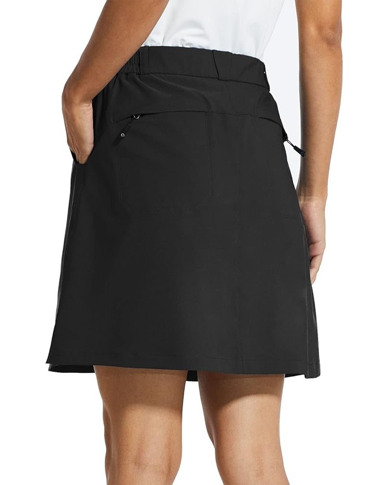 Women's 18" Skorts Skirts Casual Knee Length Long Golf Skorts with Pockets Quick Dry Skirts Summer X-Large 18" Inseam-black $...