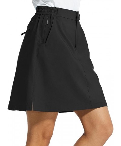 Women's 18" Skorts Skirts Casual Knee Length Long Golf Skorts with Pockets Quick Dry Skirts Summer X-Large 18" Inseam-black $...