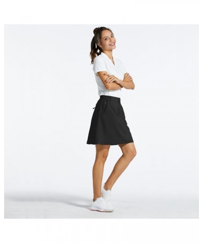 Women's 18" Skorts Skirts Casual Knee Length Long Golf Skorts with Pockets Quick Dry Skirts Summer X-Large 18" Inseam-black $...