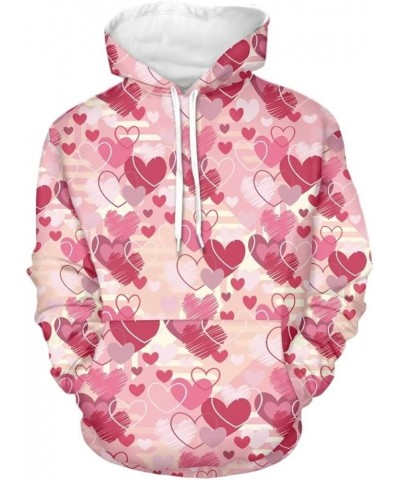 Womens Drawstring Hoodies Long Sleeve Fashion Sweatshirts Pullover Hooded Valentine's Day Pink Love $16.10 Hoodies & Sweatshirts