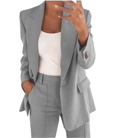 Womens Pant Suits for Work Professional Women's Formal Pant Suits Business Blazer Top OR Pant Suit Set C01-gray $13.19 Suits