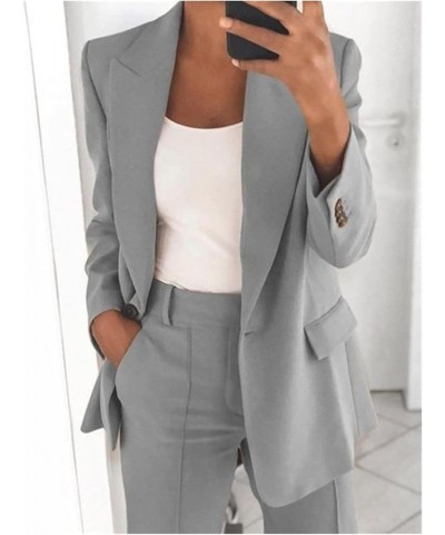 Womens Pant Suits for Work Professional Women's Formal Pant Suits Business Blazer Top OR Pant Suit Set C01-gray $13.19 Suits