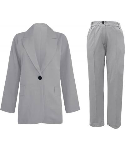 Womens Pant Suits for Work Professional Women's Formal Pant Suits Business Blazer Top OR Pant Suit Set C01-gray $13.19 Suits