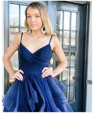 Glitter Tulle Spaghetti Straps Short Prom Dresses for Teens Tiered Homecoming Dresses 2024 V-Neck Mini Cocktail Dress Purple ...