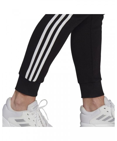 Women's Plus Size Essentials Fleece Tapered Cuff Pants Black/White $14.20 Pants