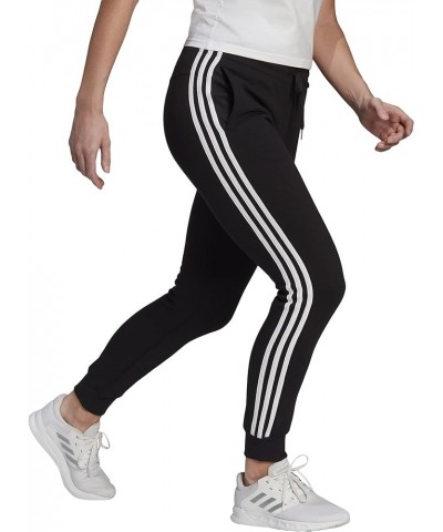 Women's Plus Size Essentials Fleece Tapered Cuff Pants Black/White $14.20 Pants