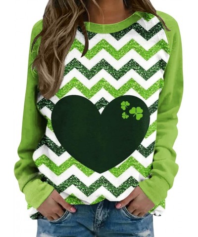 St Patricks Day Shirt Women Long Sleeve Crewneck Sweatshirts Casual Funny St. Patrick's Irish Shamrock Shirts Tops Z33-ag $7....