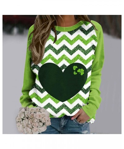 St Patricks Day Shirt Women Long Sleeve Crewneck Sweatshirts Casual Funny St. Patrick's Irish Shamrock Shirts Tops Z33-ag $7....