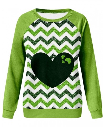 St Patricks Day Shirt Women Long Sleeve Crewneck Sweatshirts Casual Funny St. Patrick's Irish Shamrock Shirts Tops Z33-ag $7....