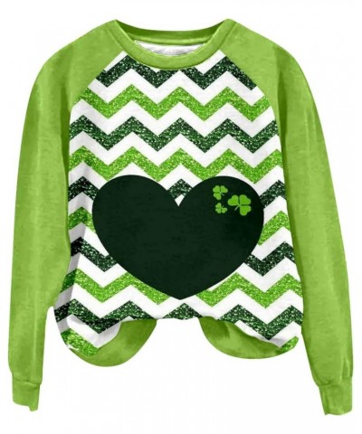 St Patricks Day Shirt Women Long Sleeve Crewneck Sweatshirts Casual Funny St. Patrick's Irish Shamrock Shirts Tops Z33-ag $7....