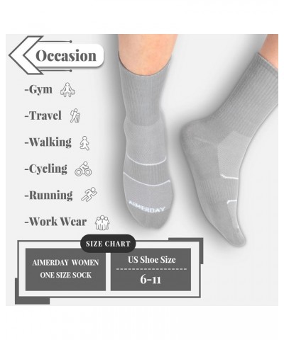 Performance Crew Socks for Women Arch Compression Athletic Women's Running Socks Breathable Sports Quarter Socks Basic Combin...