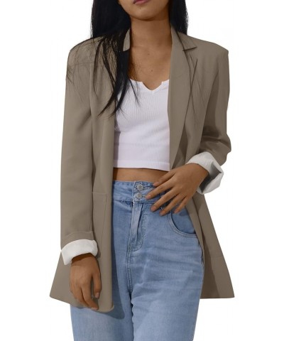 Womens Casual Blazers Open Front 3/4 Sleeve Work Office Jackets Blazer 22khaki $9.29 Blazers