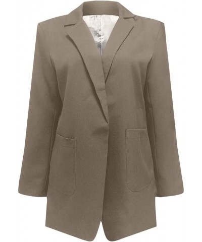 Womens Casual Blazers Open Front 3/4 Sleeve Work Office Jackets Blazer 22khaki $9.29 Blazers