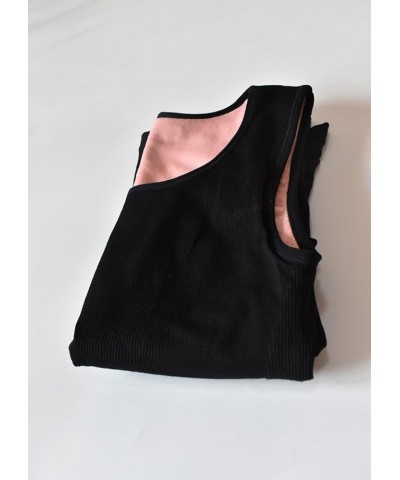 Womens Cotton Thermal Fleece Lined Underwear Tops Cami Tank Top Vest Black $13.67 Underwear