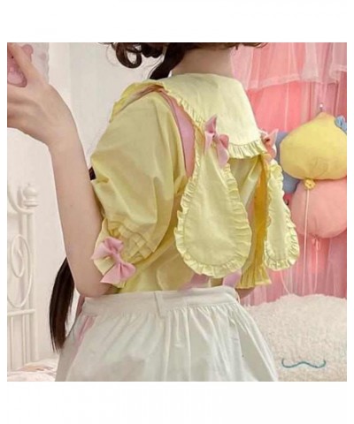 Women's Sweet Lolita Blouse Tops Rabbit Ears Collared Buttons Down Shirt Yellow $11.07 Blouses