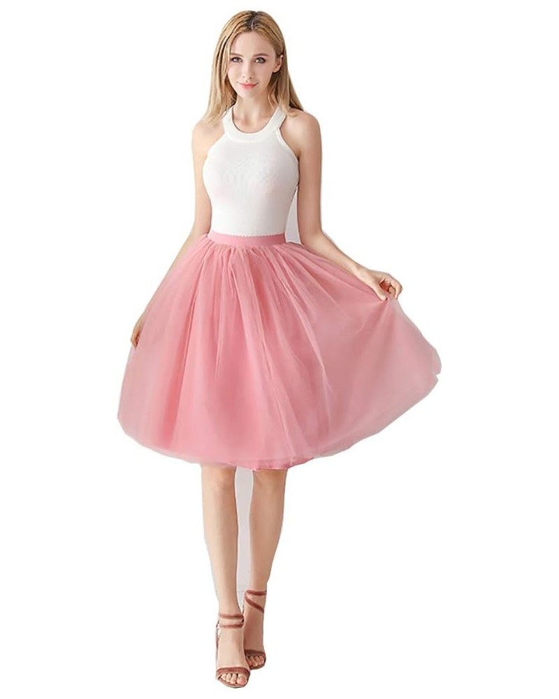 Womens Princess A Line Midi/Knee Length Tulle Tutu Skirt for Prom Party PC55 Bean Pink $15.36 Skirts