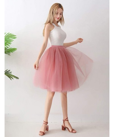 Womens Princess A Line Midi/Knee Length Tulle Tutu Skirt for Prom Party PC55 Bean Pink $15.36 Skirts