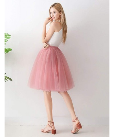 Womens Princess A Line Midi/Knee Length Tulle Tutu Skirt for Prom Party PC55 Bean Pink $15.36 Skirts