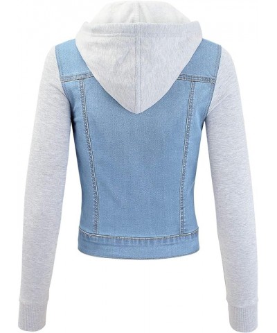 Women Vintage Denim Trucker Jacket W/Long Fleece Sleeve L Denim $22.39 Jackets