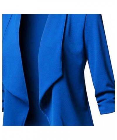 Womens Casual Blazers Open Front 3/4 Sleeve Work Office Jackets Blazer 08blue $9.29 Blazers