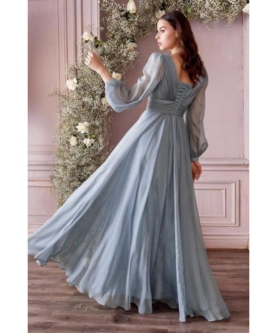 Long V-Neck Chiffon Bridesmaid Dresses with Pockets Long Sleeves Formal Dresses A-line Pleated Party Dress Lilac $26.46 Dresses