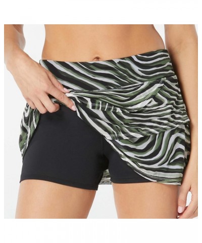 Mesh Layer Swim Skort — Sway Swimsuit Skirt with Attached Boy Short Wild Zebra $17.63 Swimsuits