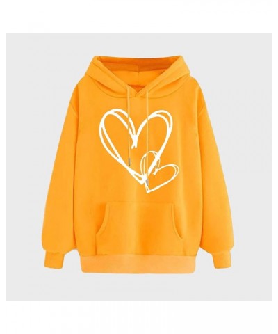 Womens Hoodies Cute Heart Graphic Sweatshirt Fashion Long Sleeve Pullover Teen Girls Soft Casual Tops Fall Outfits A3_yellow ...