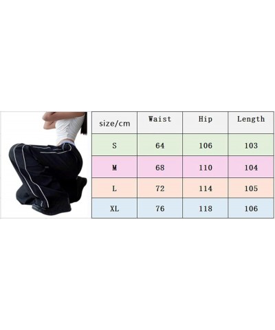 Women Fashion Cargo Pants Straight Leg Elastic Waist Vintage Y2K Baggy Jogger Loose Fit Trousers with Pockets B-brown $10.25 ...