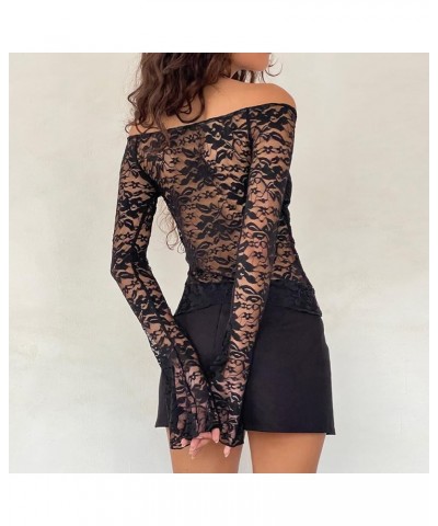 Women 2 Piece Skirt Set Y2K Lace Sexy Suit Going Out Bodycon Outfit Lounge Fairy Party Sets Streetwear Streetwear Black $11.3...