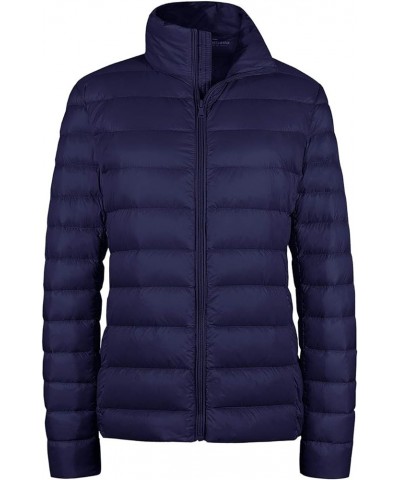 Women's Packable Ultra Light Weight Short Down Jacket Navy $29.10 Jackets