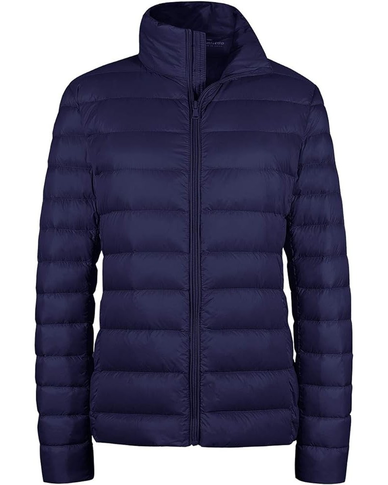 Women's Packable Ultra Light Weight Short Down Jacket Navy $29.10 Jackets