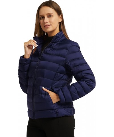 Women's Packable Ultra Light Weight Short Down Jacket Navy $29.10 Jackets