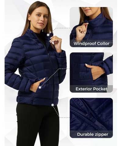 Women's Packable Ultra Light Weight Short Down Jacket Navy $29.10 Jackets