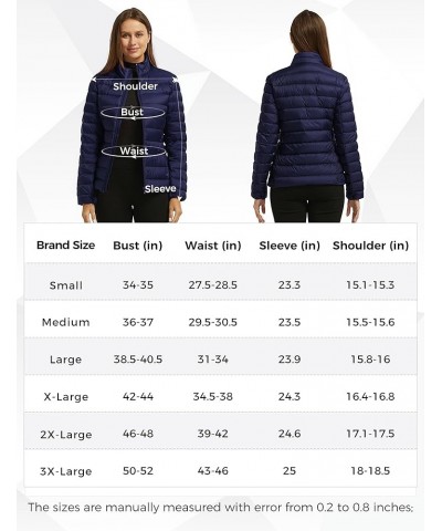 Women's Packable Ultra Light Weight Short Down Jacket Navy $29.10 Jackets