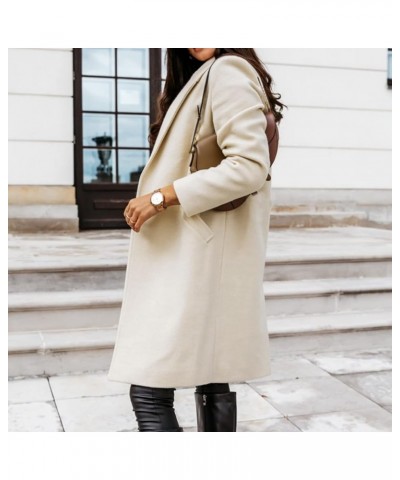 Women's Winter Coats Blouse Thin Coat Trench Long Jacket Ladies Slim Long Belt Elegant Trench Coat for Women 2023 Beige-d $18...