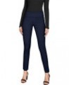 Women‘s Super Comfy Ultra Stretch with Full Elastic Waist Pull On Millennium Twill Pants Navy $15.86 Pants