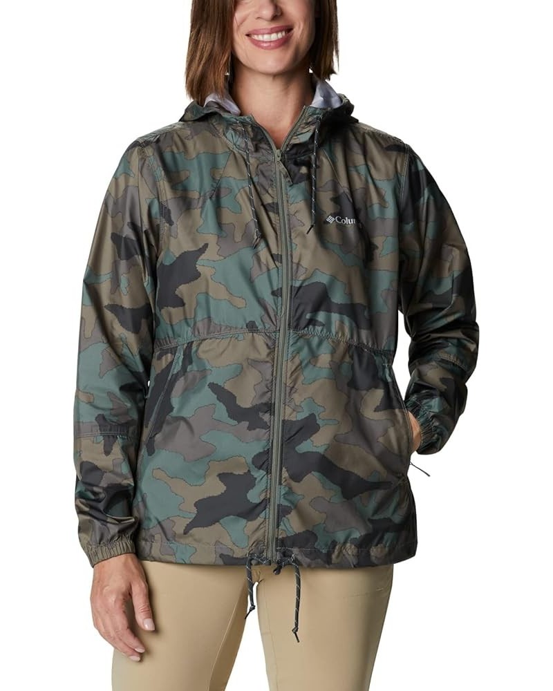 Women's Flash Forward Printed Windbreaker Cypress Trad Camo Print $25.75 Jackets