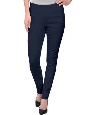 Women‘s Super Comfy Ultra Stretch with Full Elastic Waist Pull On Millennium Twill Pants Navy $15.86 Pants