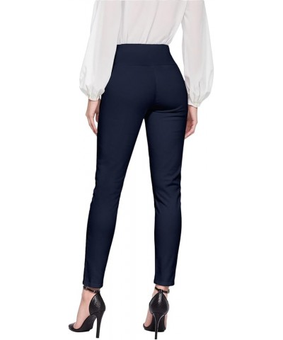 Women‘s Super Comfy Ultra Stretch with Full Elastic Waist Pull On Millennium Twill Pants Navy $15.86 Pants