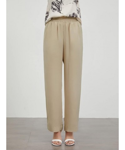 Wide Leg Pants for Women, High Elastic Waist, Silky, Flowy Long Palazzo Trousers with Pockets Casual All Day Wear 017 Khaki $...