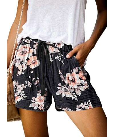 Women's Shorts for Bowknot Tie Waist Casual for Summer B-black $16.31 Activewear