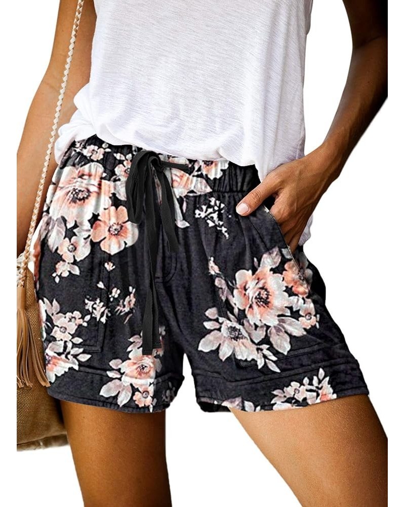 Women's Shorts for Bowknot Tie Waist Casual for Summer B-black $16.31 Activewear