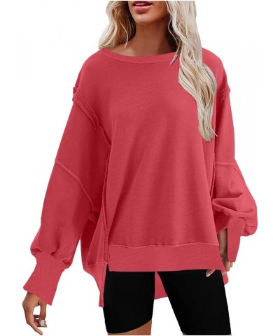 Oversized Sweatshirt for Women Crewneck Lightweight Solid Color Fall Outfits Fashion Teen Girl Y2k Winter Warm Clothes H06 Wa...