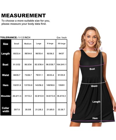 Women's Summer Sleeveless Casual Dresses Swing Cover Up Sundress with Pockets Multi 13 $15.39 Swimsuits