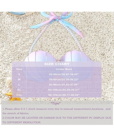 QerMiosap Strappy Seashell Bikini Top Gradient Mermaid Swim Tops Push Up Bathing Suit Tops for Bathing Suits for Teen 01c-h $...