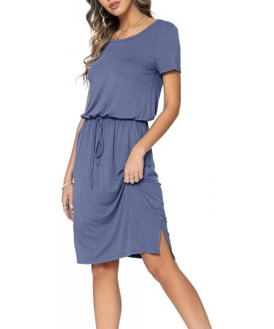 Women's Casual Hide Belly Drawstring Knee Length Dress Daybreak $15.75 Dresses