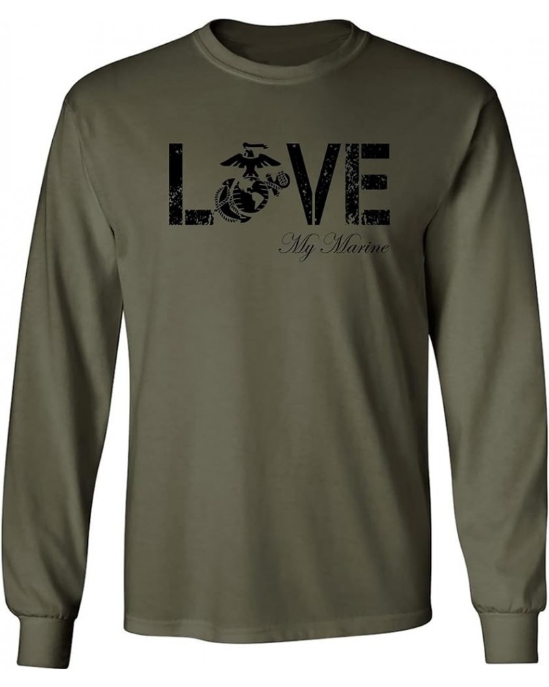 Love My Marine Long Sleeve Tee in Military Green Military Green $14.72 T-Shirts