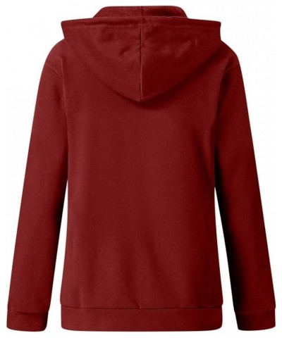 Womens Zip Up Hoodies 2023 Fall Fashion Y2K Sweatshirts Casual Long Sleeve Loose Fit Track Jackets With Pockets A08-red $6.23...