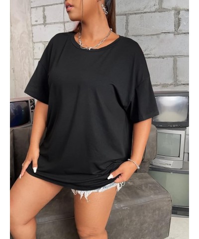 Women's Plus Size Butterfly Embroidered Cut Out Back Half Sleeve T Shirt Casual Tee Tops Black Appliques $14.84 T-Shirts