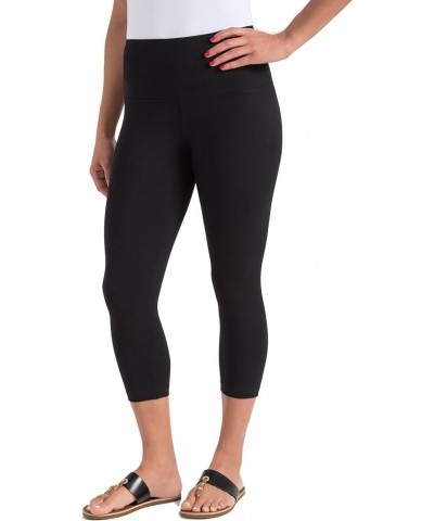 Women's Cotton-Blend Capri Legging Black $25.20 Leggings